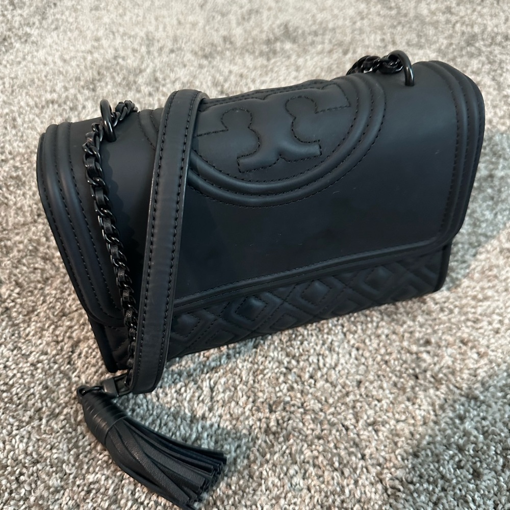 Tory Burch Black Quilted Crossbody Bag